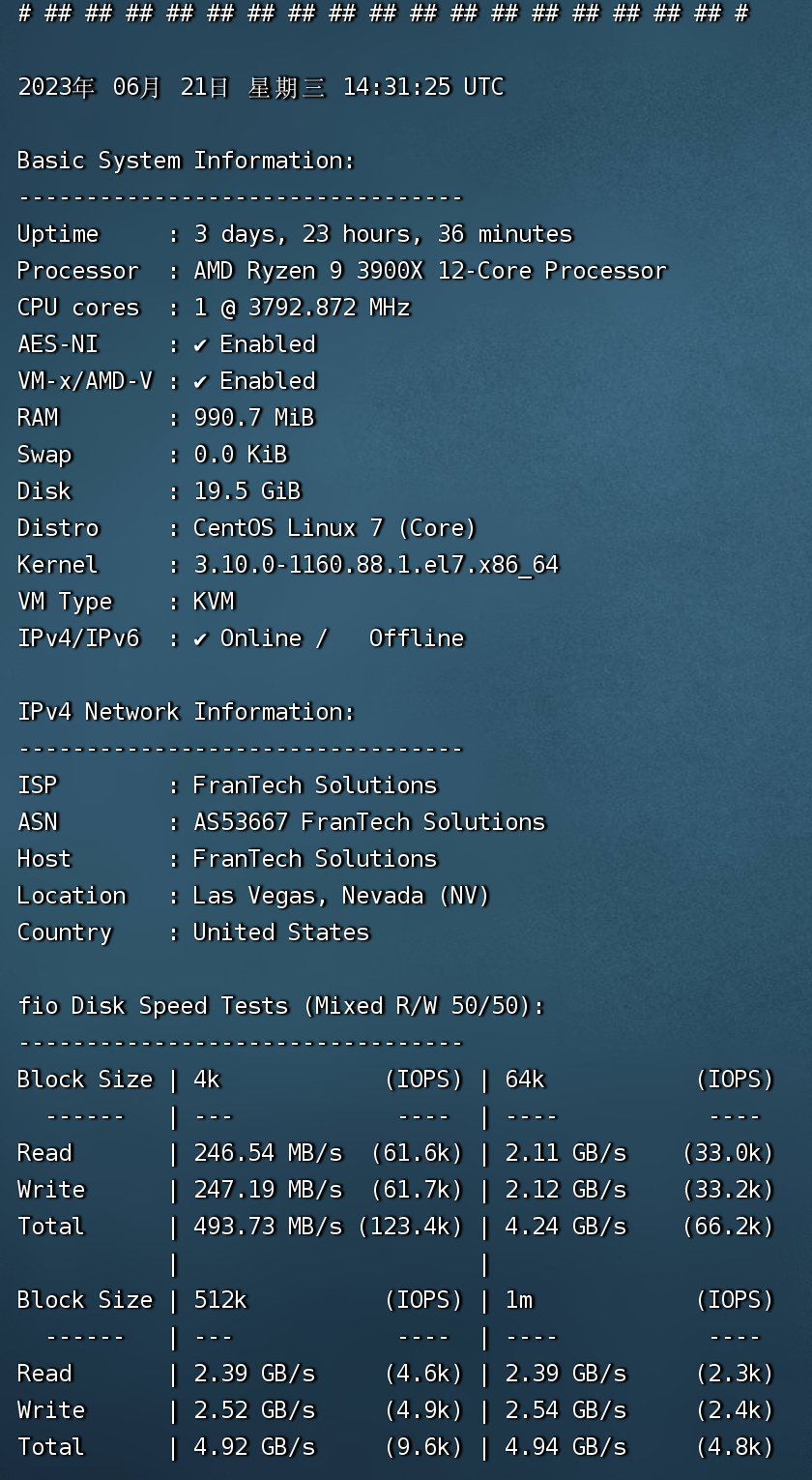 buyvm国内三网测速